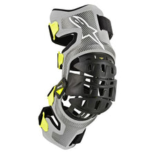 Load image into Gallery viewer, Alpinestars Bionic-7 Knee Brace Set Silver/Yellow Fluoro - Whyteline Collective