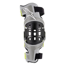 Load image into Gallery viewer, Alpinestars Bionic-7 Knee Brace Set Silver/Yellow Fluoro - Whyteline Collective