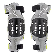 Load image into Gallery viewer, Alpinestars Bionic-7 Knee Brace Set Silver/Yellow Fluoro - Whyteline Collective