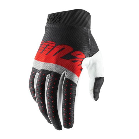 100% Ridefit Glove Steel Grey/Red - Whyteline Collective