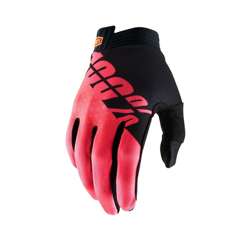 100% iTrack Gloves Black/Fluoro Red - Whyteline Collective